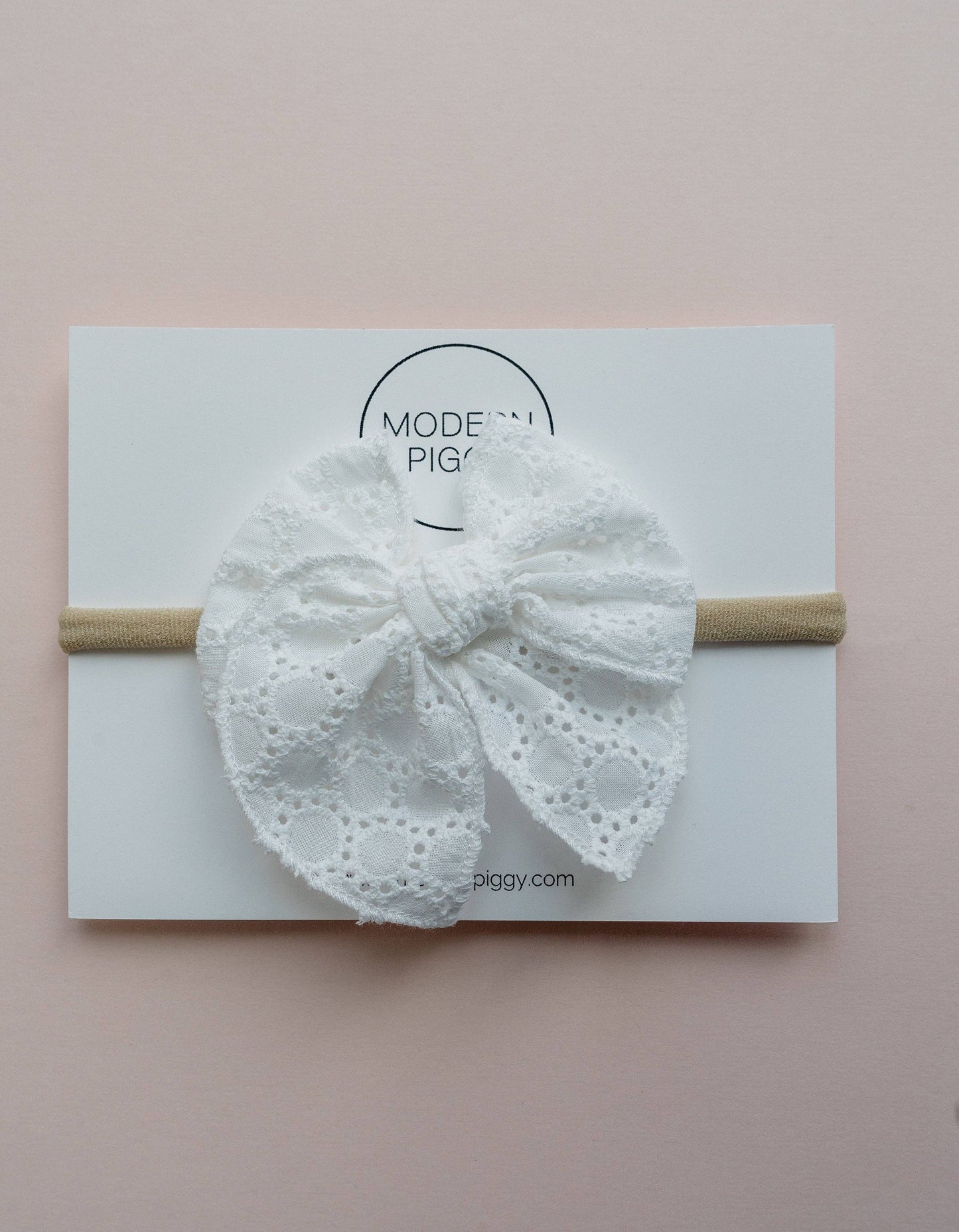 White Eyelet | Petite Party Bow