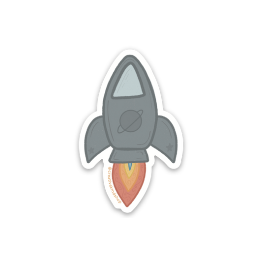 Rocket Ship Vinyl Sticker - Mini