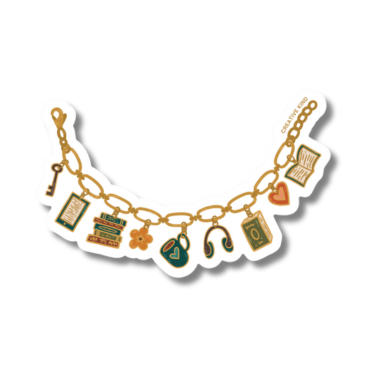 Bookish Charm Bracelet Vinyl Sticker