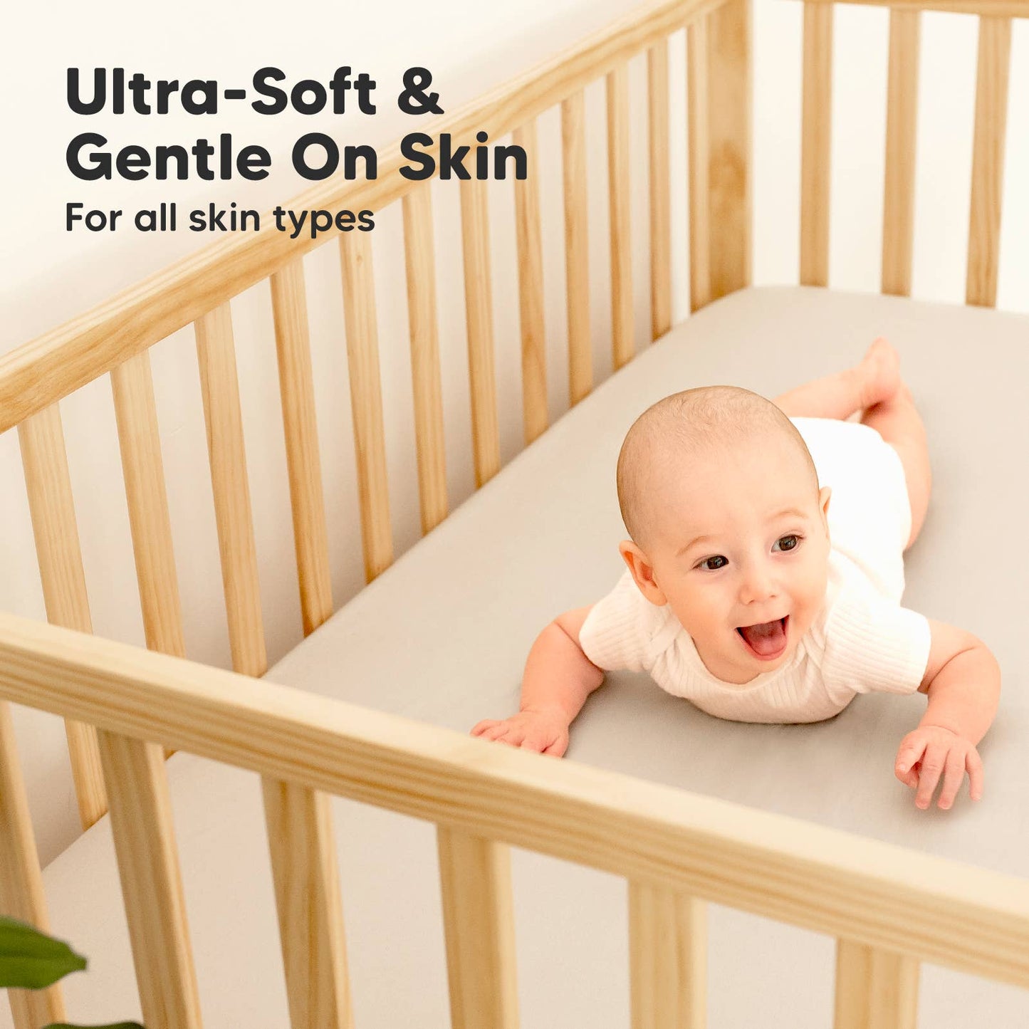 2pk Waterproof Crib Sheets - Ecru