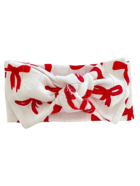 Red Bows / Organic Pointelle Bow