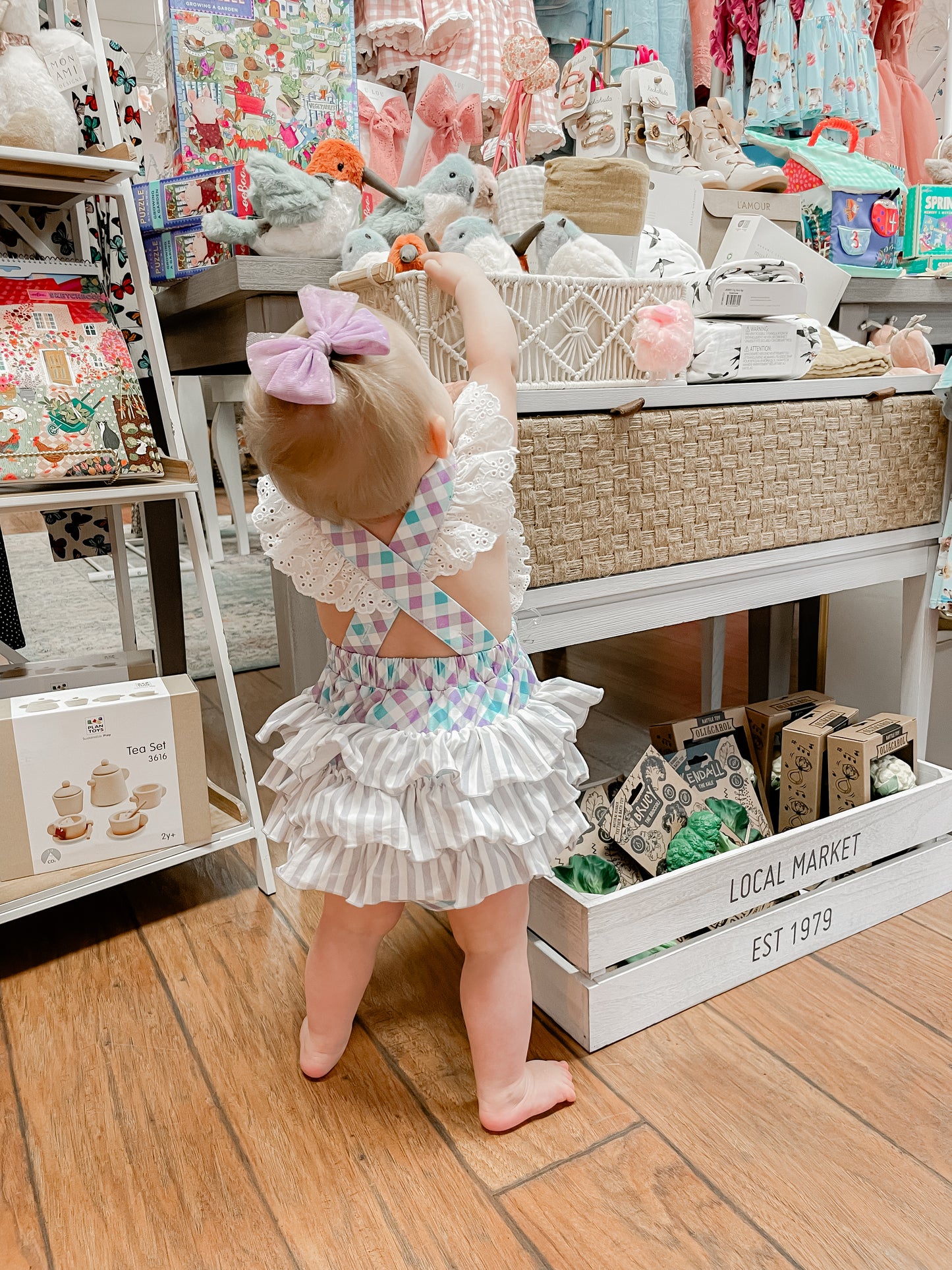 Spring Gingham Bubble Romper