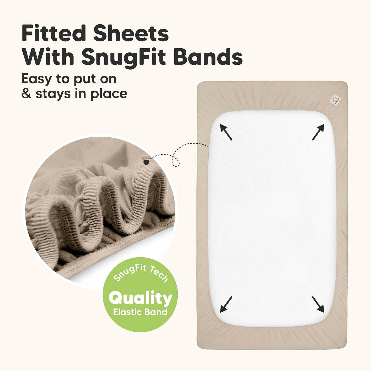 2pk Waterproof Crib Sheets - Ecru