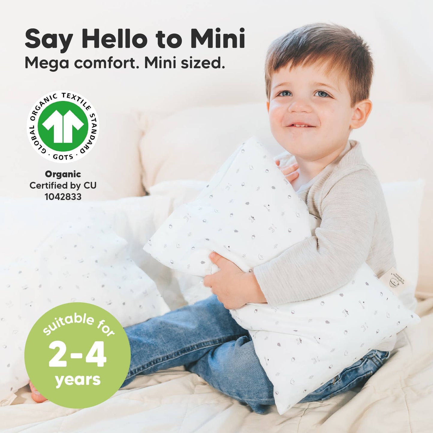 9X13 Mini Toddler Pillow W/ Pillowcase - Acorn