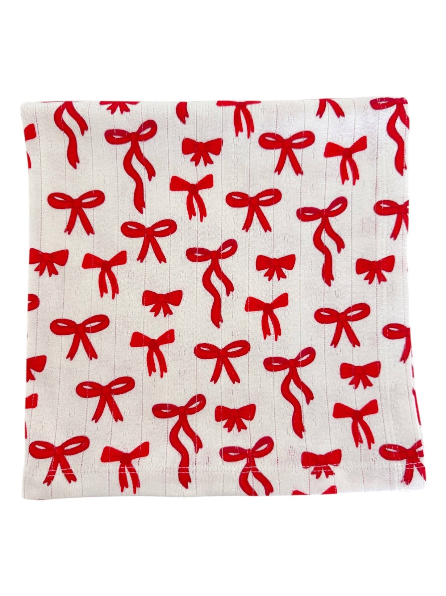 Red Bows / Organic Pointelle Swaddle