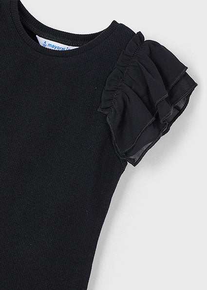 Charcoal Ruffled Sleeve Shirt