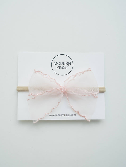Pink Mist | Ribbon Headband Bow