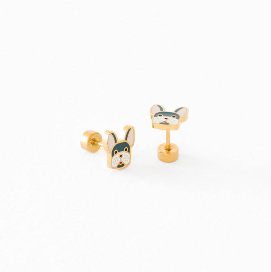 Frenchie Screw-Back Earrings