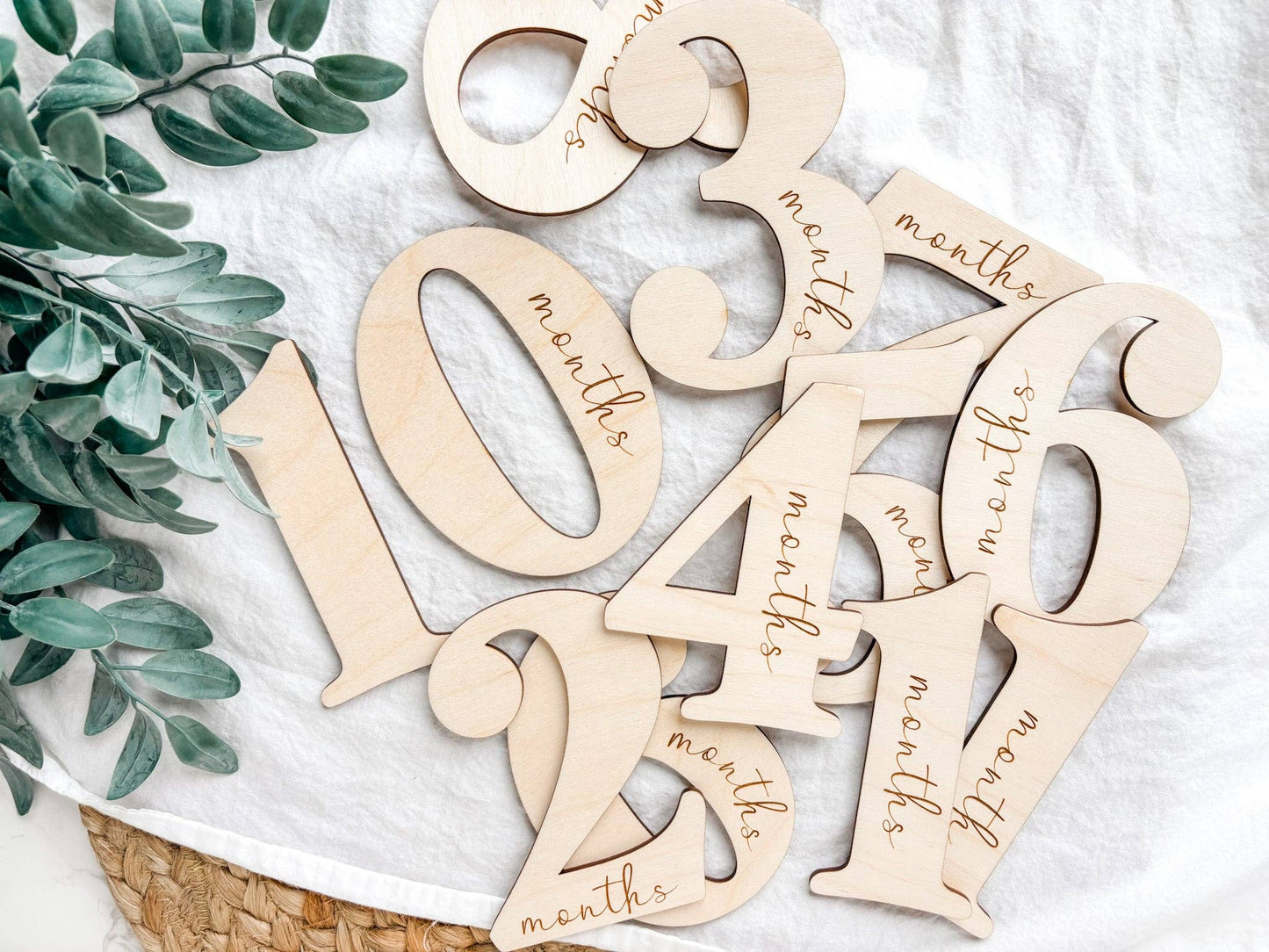 Charlie and Pine - Wooden Baby Milestone Numbers | Monthly Photo Props Set (1–12)