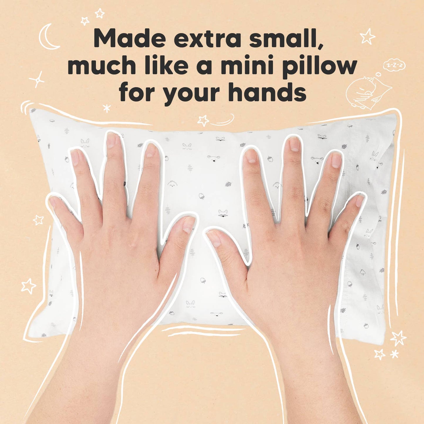 9X13 Mini Toddler Pillow W/ Pillowcase - Acorn