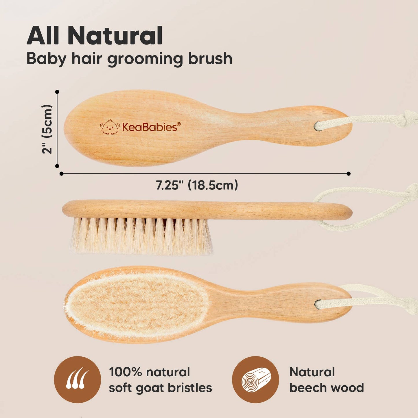 Baby Hair Brush - Walnut