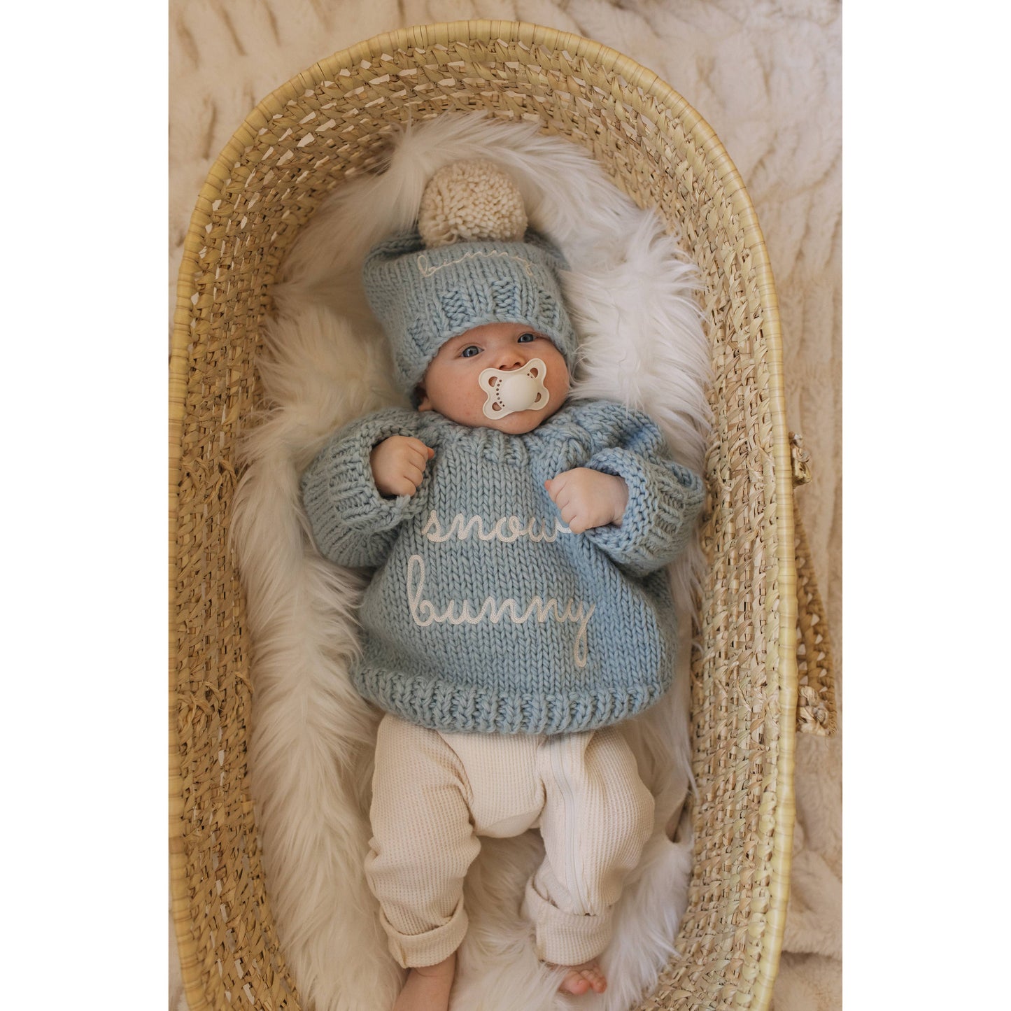 Snow Bunny Crew Neck Sweater - Surf Blue