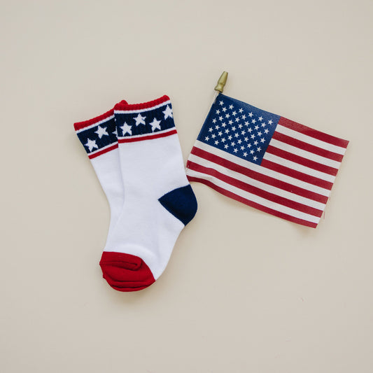 Stars and Stripes 4th of July Socks