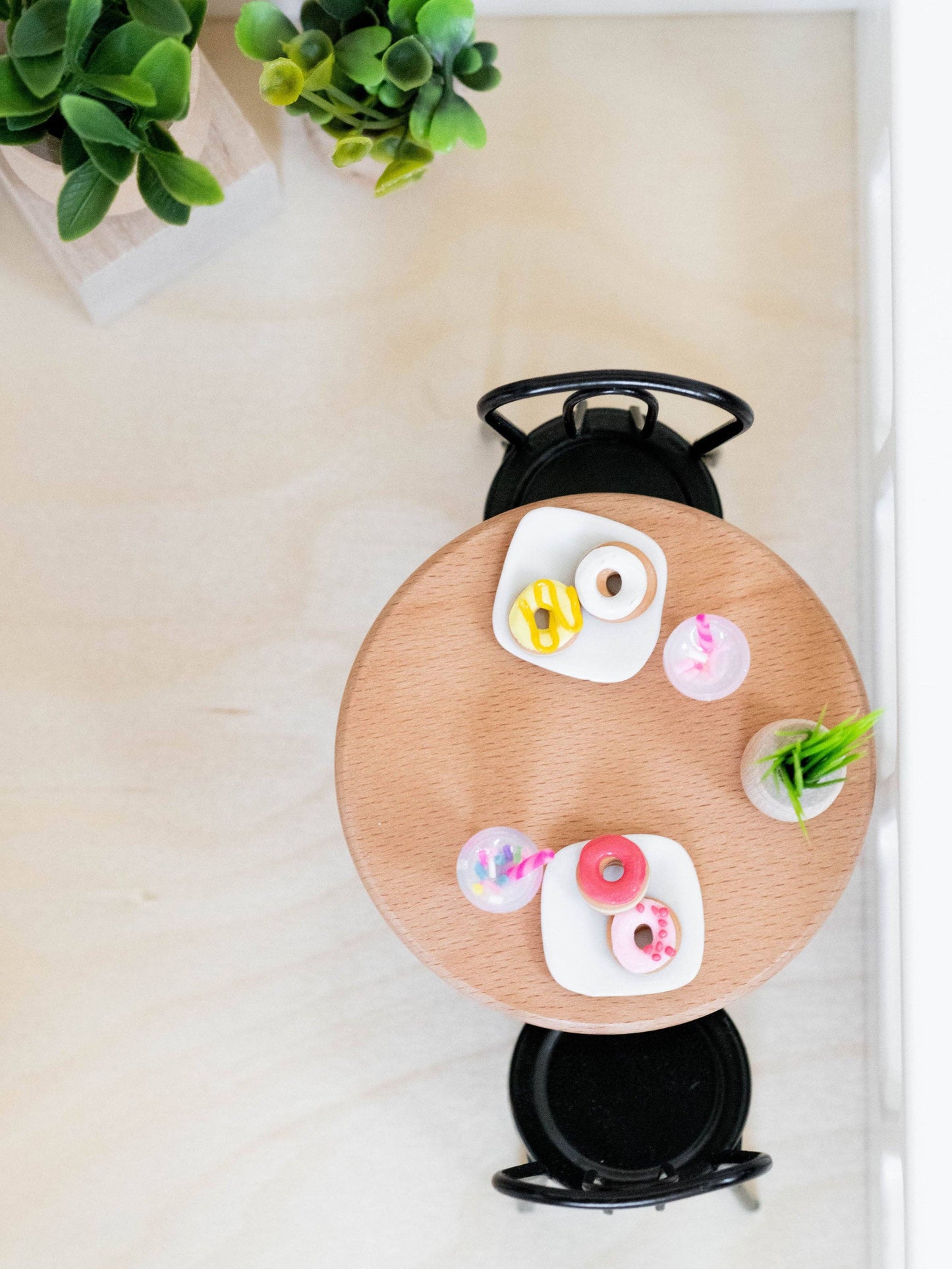 Macy Mae Dollhouse Designs - Dollhouse Round Bistro Dining Table | Natural Wood