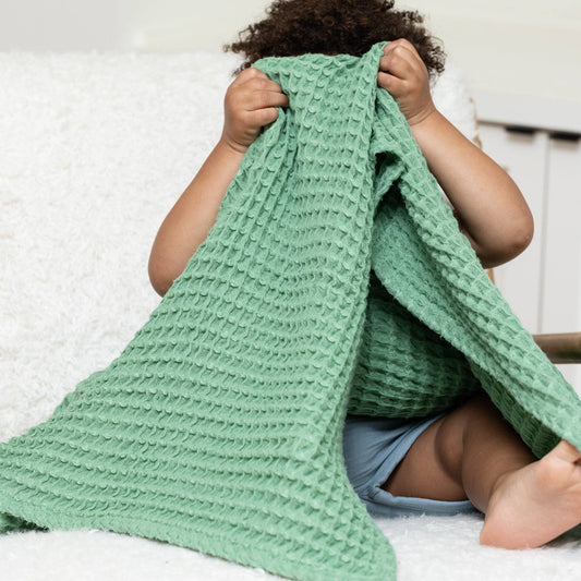 Waffle Baby Blanket - Sea Foam