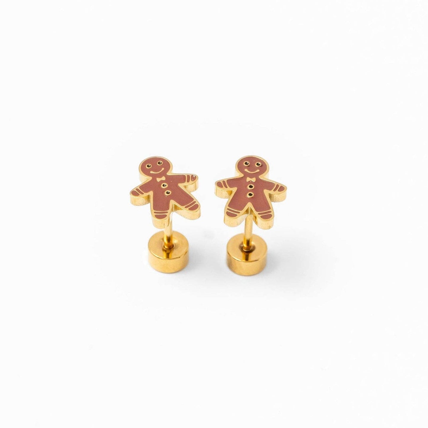 Gingerbread Man Screw-Back Earrings