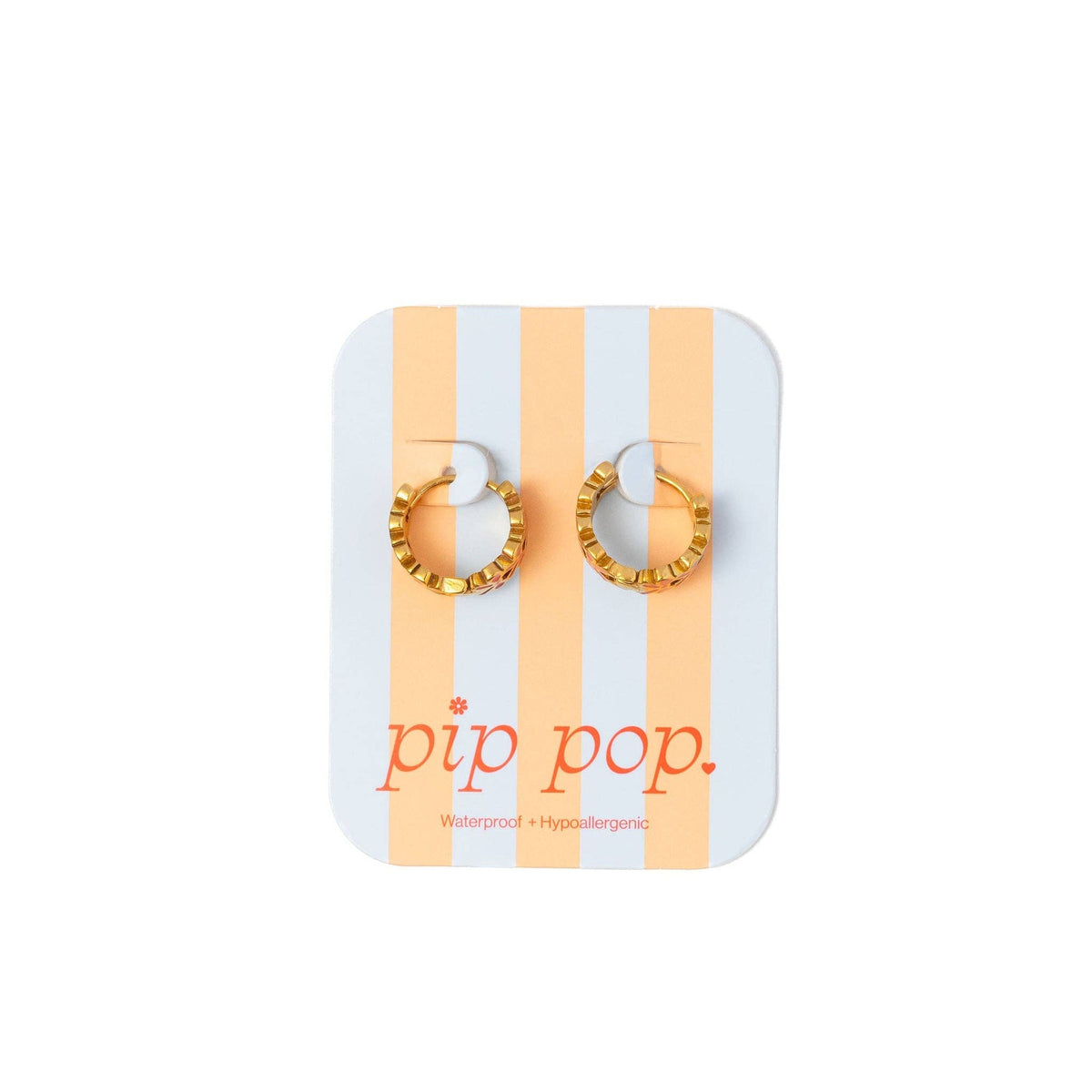 Pip Pop Post - Bow Repeat Hoop Earrings - Hypoallergenic, Girl Gift