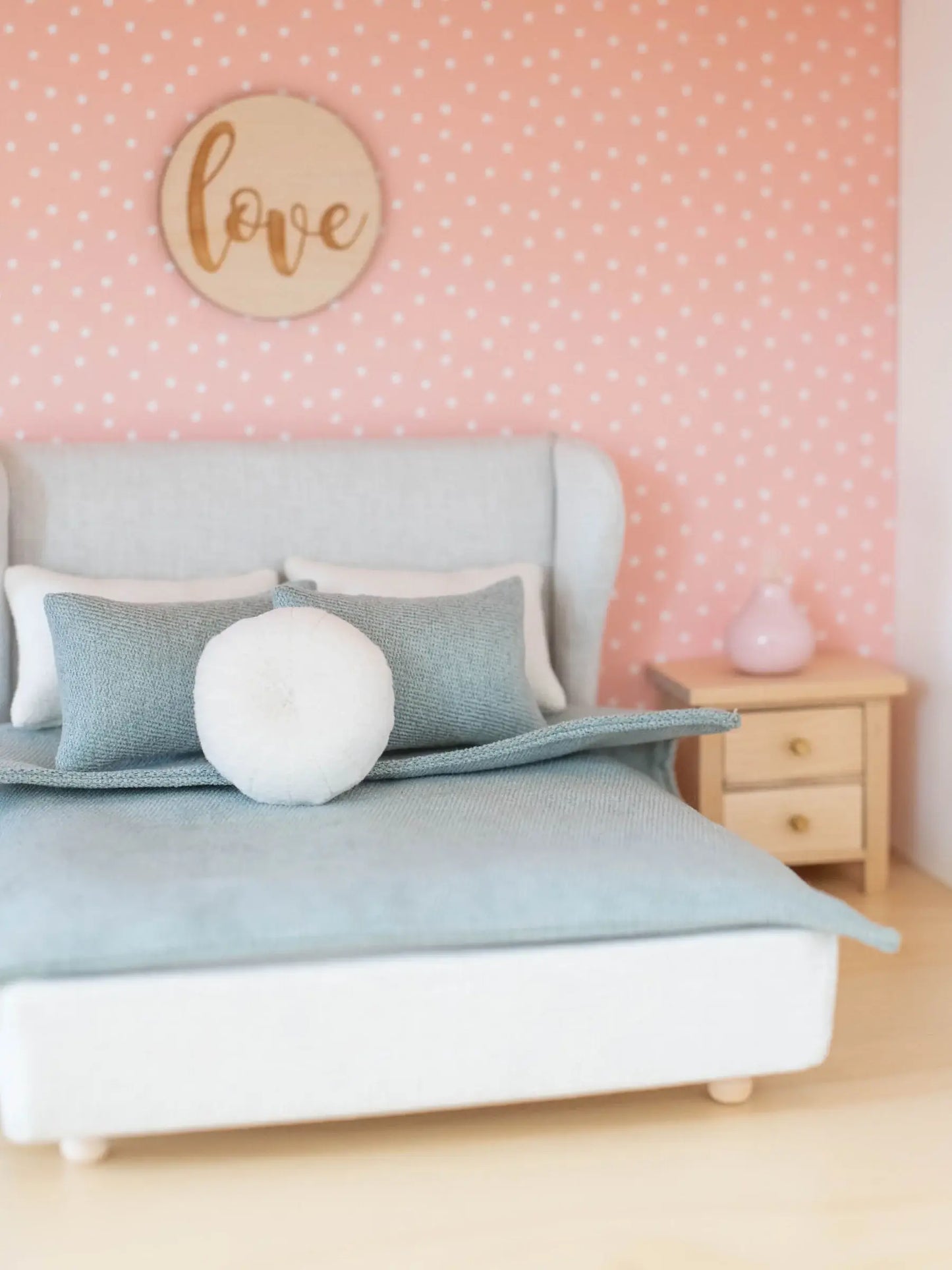 Macy Mae Dollhouse Designs - Dollhouse Upholstered Double Bed | Off-White