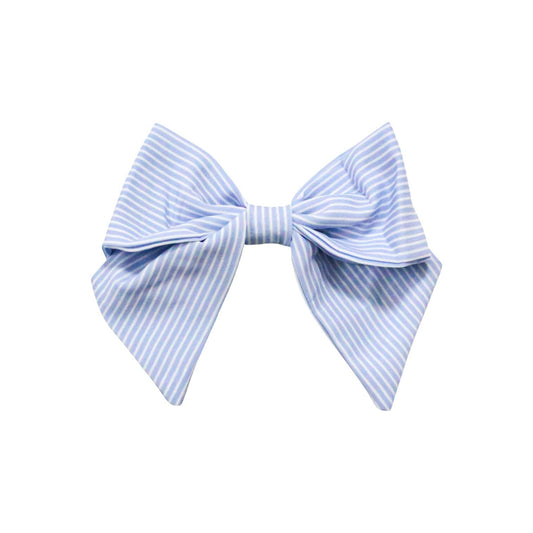 Classic Bow- Blue Pinstripe