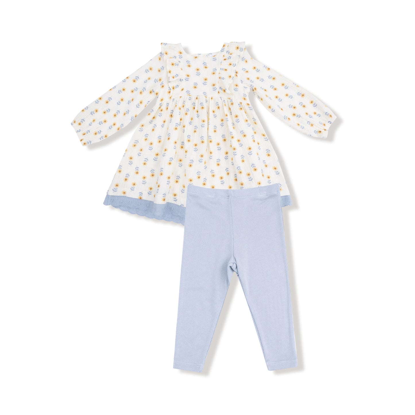 Western Sunflower Dress & Legging Set