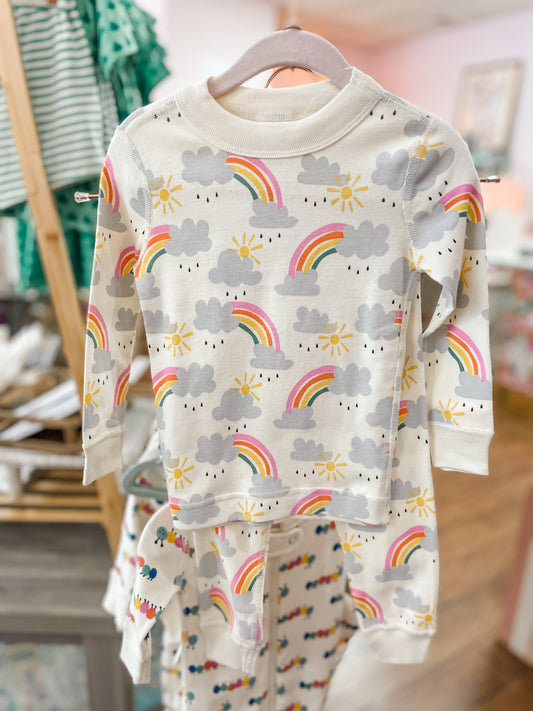 Rainbows Organic Long John Pajama Set