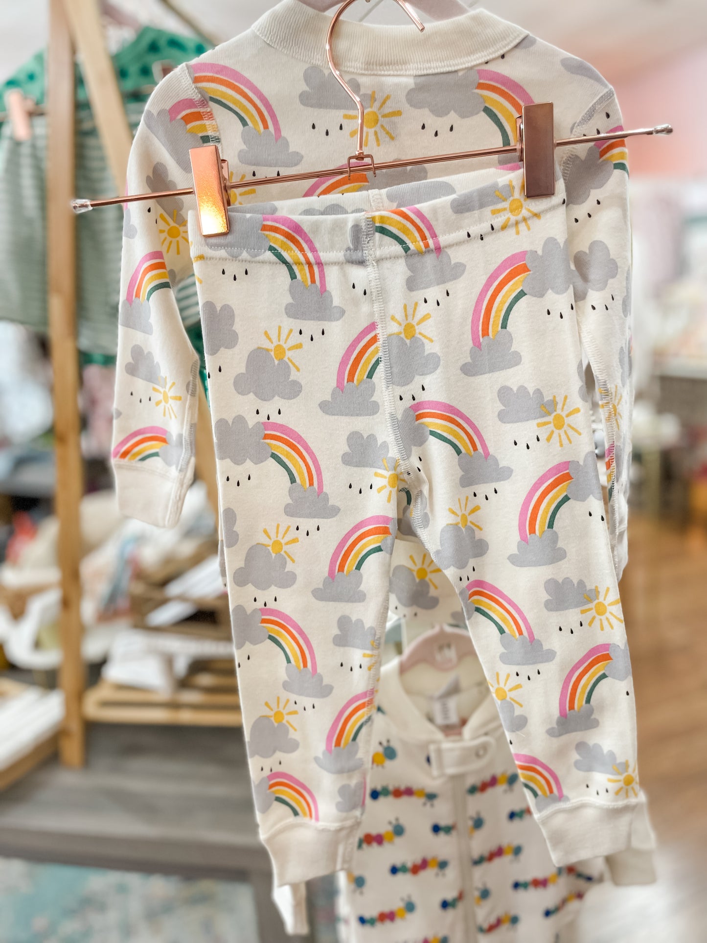 Rainbows Organic Long John Pajama Set