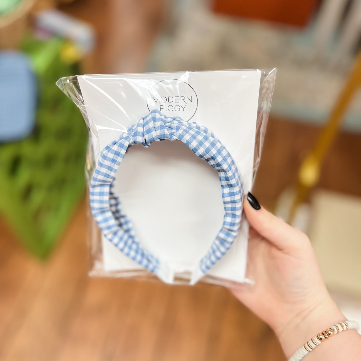 Gingham Glory - Blue | Knotted Headband