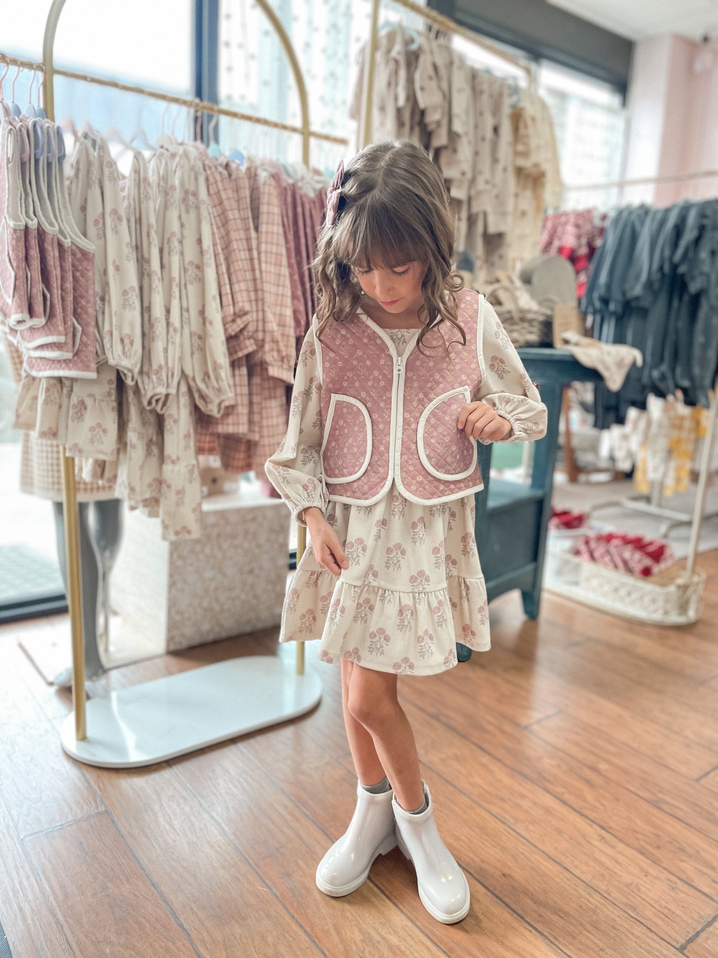 Rose Floral Quilted Vest