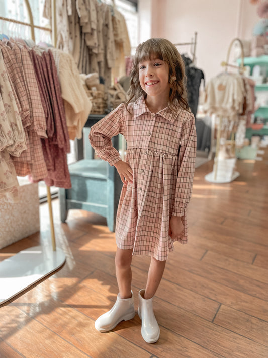 Rose Plaid Dress