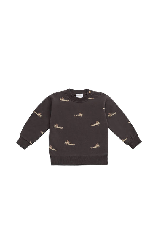 Organic Cotton Peyton Sweatshirt - Pilot Planes Bistre