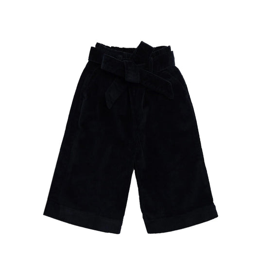 Black pants with a belt on a white background