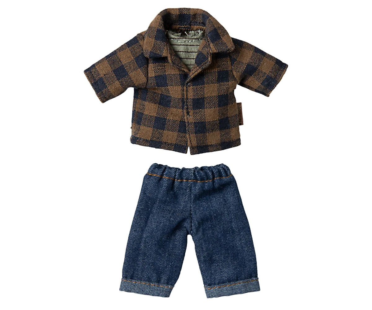 Brown Checked Shirt and Pants, Dad