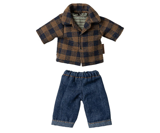 Brown Checked Shirt and Pants, Dad