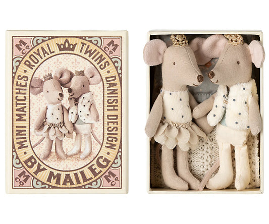 Royal Twins Mice, Little Brother & Sister in Matchbox