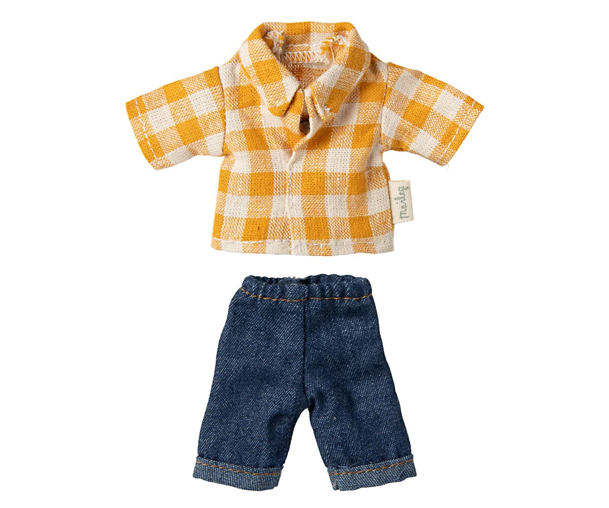 Yellow Checked Shirt and Pants, Dad Mouse