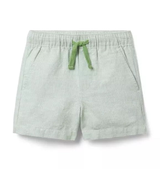 Linen Green Stripe Short