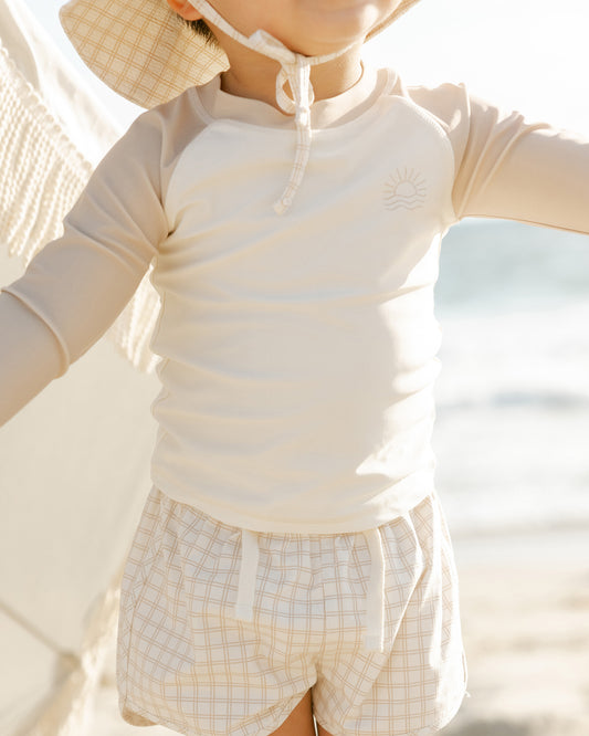 Boys Swim Short - Oat Check