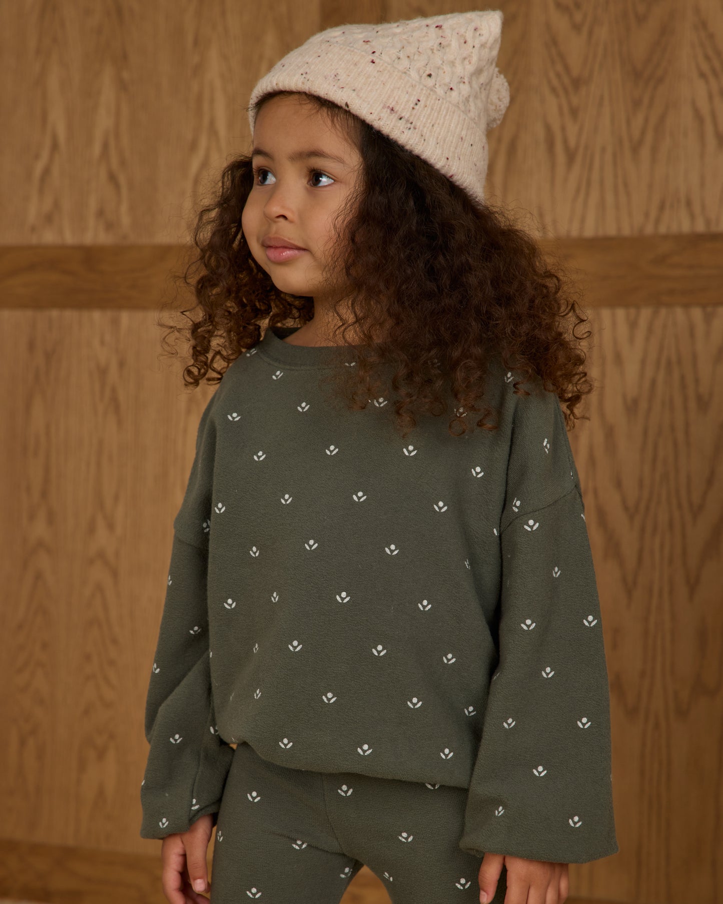 Spongey Knit Set - Evergreen Ditsy