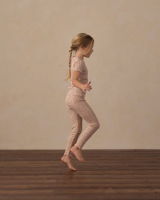 Coast Ribbed Legging Pink Leopard