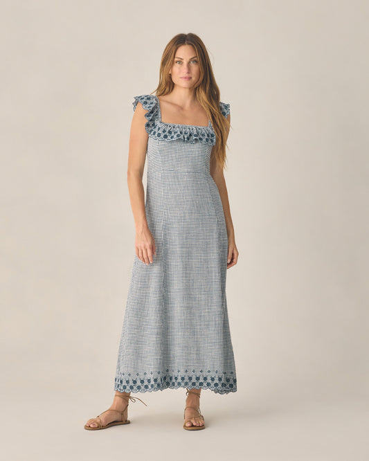 Women's Bianca Dress - Marine Gingham