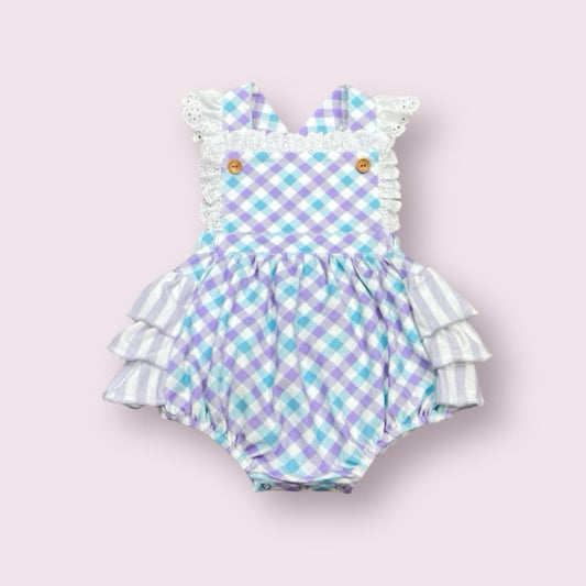 Spring Gingham Bubble Romper