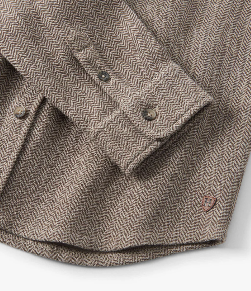 Brown Sugar Herringbone Button Down