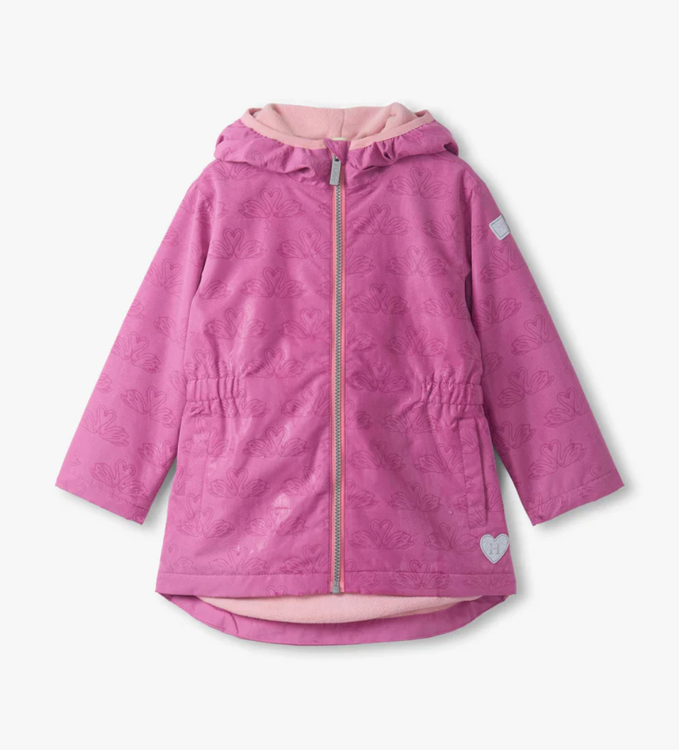 Color-Reveal Field Jacket- Heart Swans