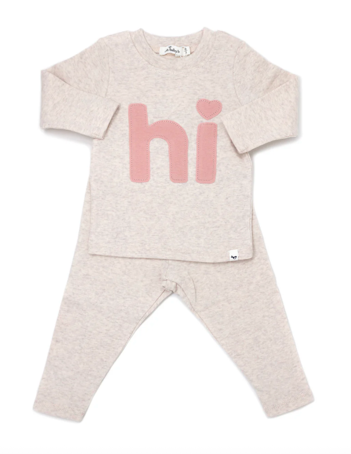 "hi" Baby Set - Heart