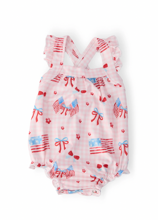 Fancy Flags Ruffle Romper