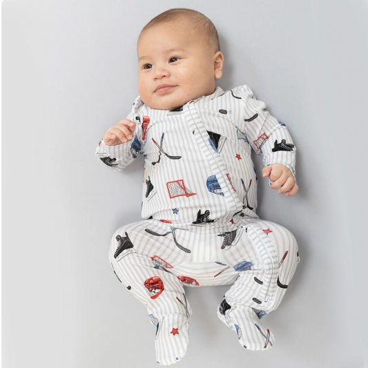 Hockey Stripe Two-Way Zipper Footie
