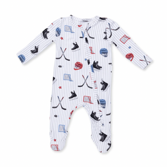 Hockey Stripe Two-Way Zipper Footie