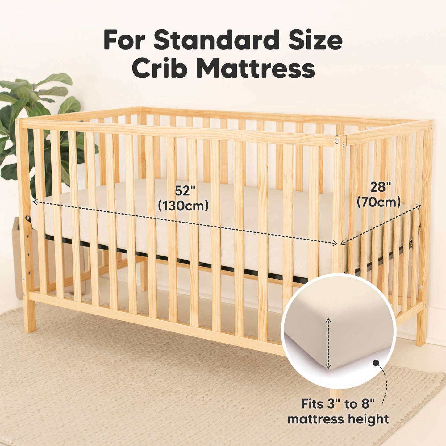 2pk Waterproof Crib Sheets - Ecru