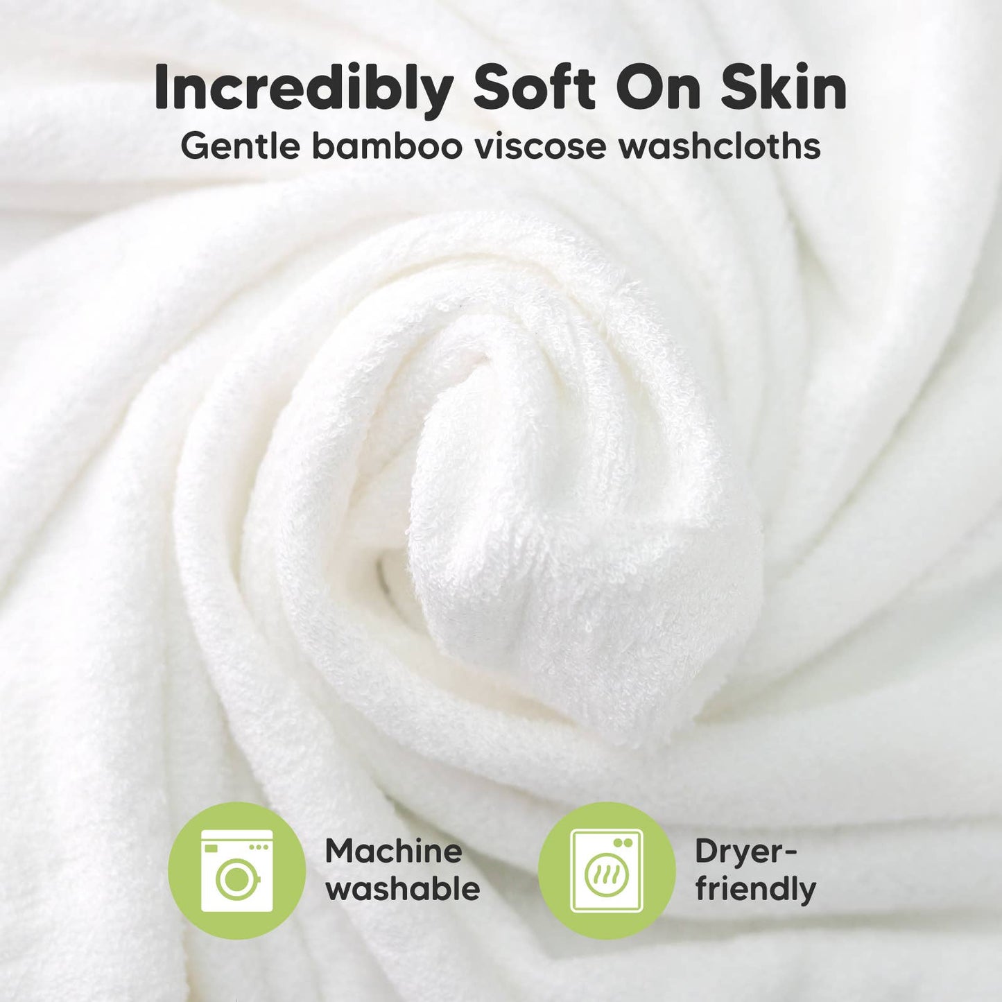 6-Pack Baby Wash Cloths - White/Stone
