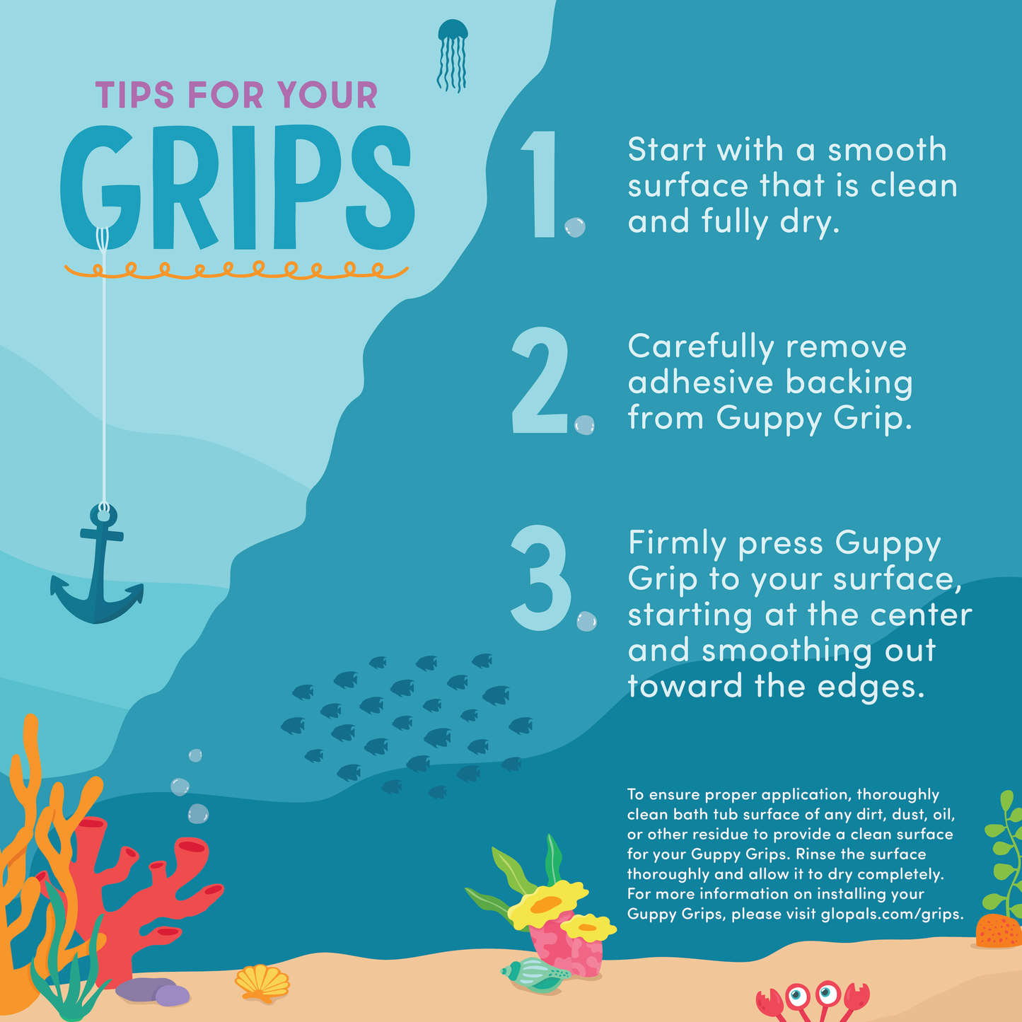Glo Pals Guppy Grips - Glow In The Dark!